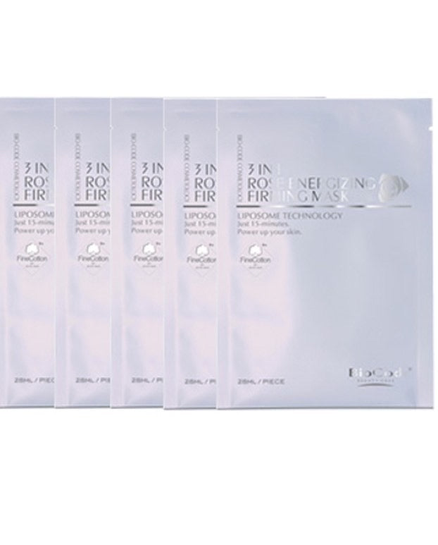 (美國)BioCode Rose Energizing 3 in 1 Firming Mask 保加利亞玫瑰3合1細緻水嫩面膜 28ml x 5pcs